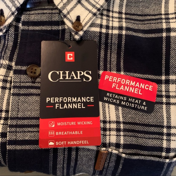 Chaps Men’s Plaid Flannel Button Down Shirt - NWT - Picture 5 of 13